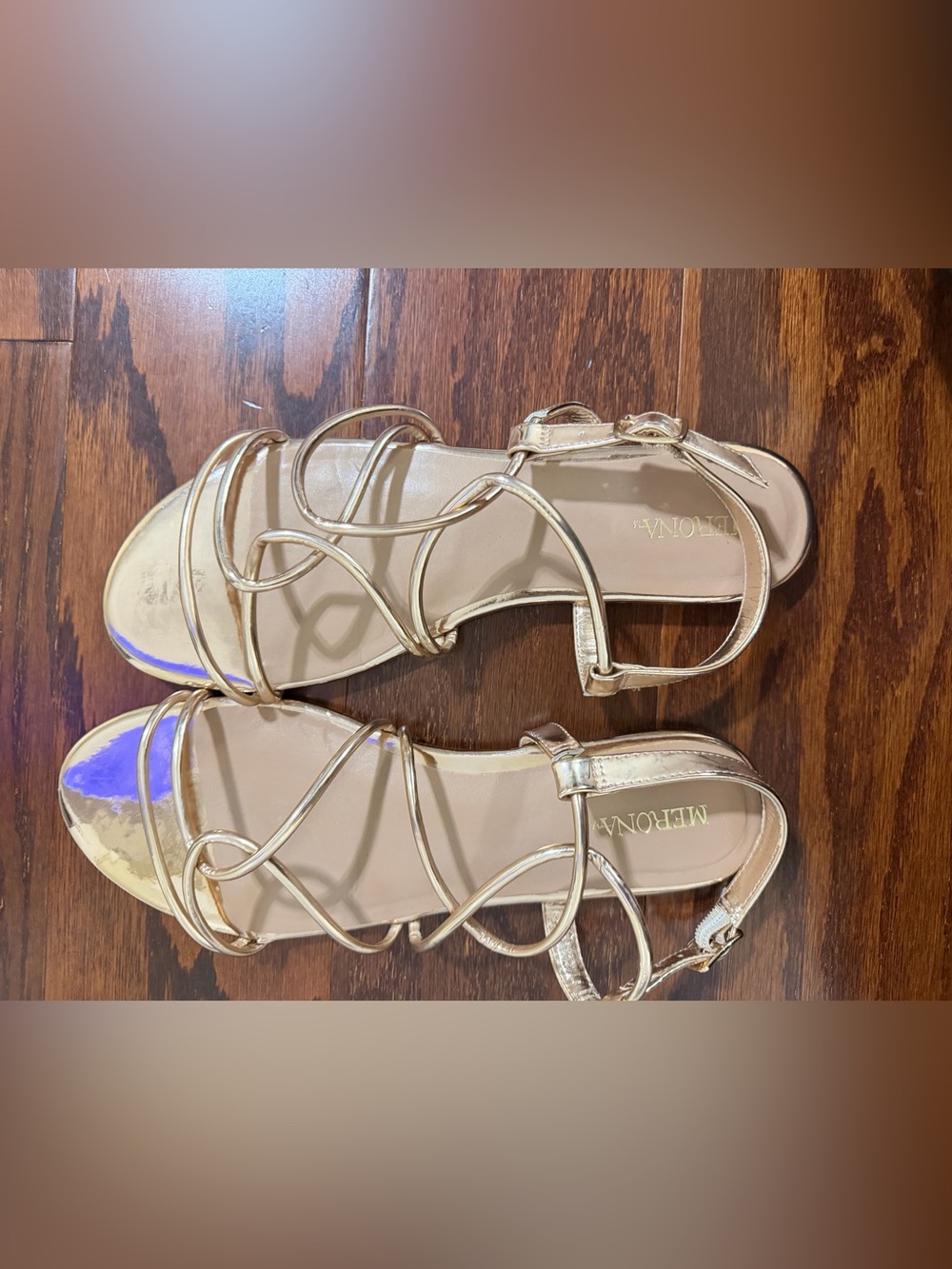 Merona Rose Gold Strappy Flat Sandal - Picture 2 of 4